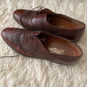 Salvatore Ferragamo Brown Oxford Men’s Shoes 10.5